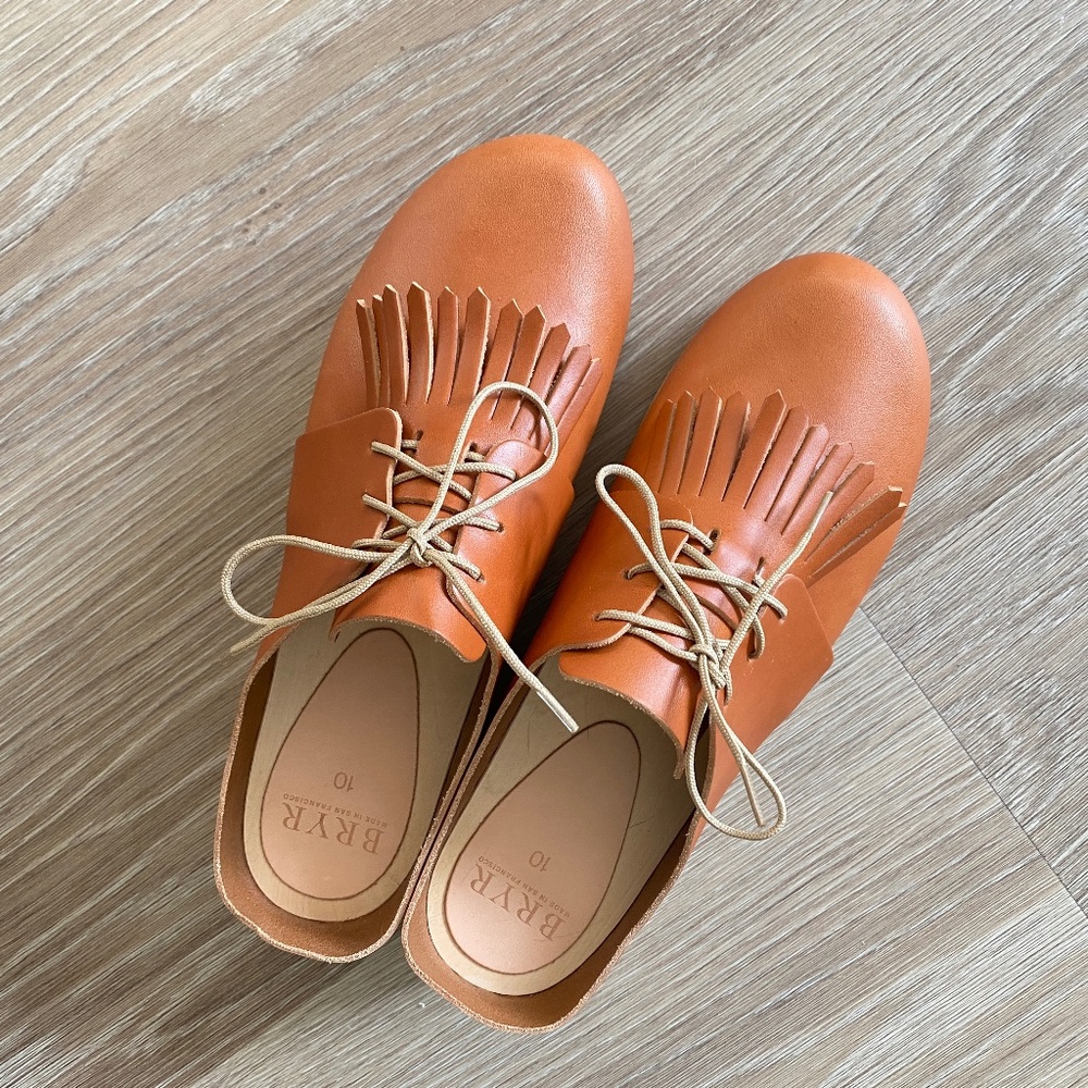 Bryr Zoe Platform w Kilt, Whiskey leather, Size 10